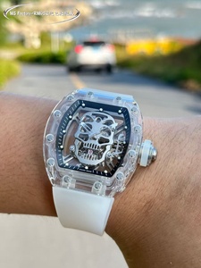 Nouvelle montre mécanique de luxe de haute qualité, étanche, mouvement automatique, design tête de mort, boîtier transparent - Product Image 4