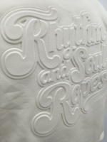 T-shirt personnalisé pour homme en coton biologique tricoté, coupe classique, couleur unie, respirant, avec logo gaufré et impression en relief OEM, respectueux de l'environnement