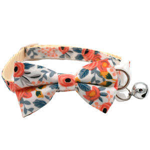 맞춤형 럭셔리 개인화된 나일론 강아지와 고양이 목걸이 작은 꽃무늬 리본 귀여운 강아지 목걸이 - Product Image 5