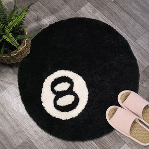 <span class=keywords><strong>Tapis</strong></span> de <span class=keywords><strong>Billard</strong></span> 8 <span class=keywords><strong>Noir</strong></span>, <span class=keywords><strong>Tapis</strong></span> Rond Tufté, Doux, Antidérapant, pour Chambre d'Enfant - Product Image 4