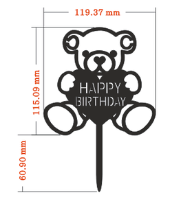 Nuovo Design Topper <span class=keywords><strong>per</strong></span> Torta in Acrilico 'Buon Compleanno' a Forma di Orsetto <span class=keywords><strong>per</strong></span> Decorazione <span class=keywords><strong>Torte</strong></span> di Feste di Compleanno <span class=keywords><strong>per</strong></span> Bambini - Product Image 5