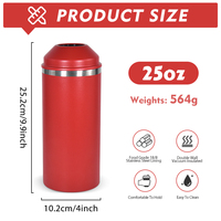 Refroidisseur de vin de champagne portable enduit de poudre de 25oz 750ml personnalisé seau isotherme refroidisseur de bouteille de vin en acier inoxydable à double paroi