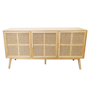 Factory manufacture various wood panel tv rattan cabinet