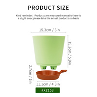 Pots de fleurs en plastique modernes et durables à arrosage automatique avec trou de drainage, grande capacité pour une utilisation en intérieur/extérieur