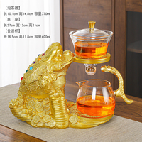 Nouvelle Conception Dragon Phénix Lanterne de Palais Auspicieuse Théière Style Classique Semi-Automatique en Verre Écologique 450ml Service à Thé Paresseux