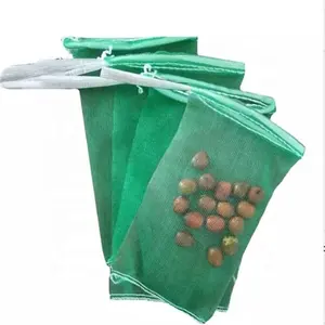 Proveedor de China, bolsas de malla mono de PP/PE personalizadas con cordón para frutas y verduras