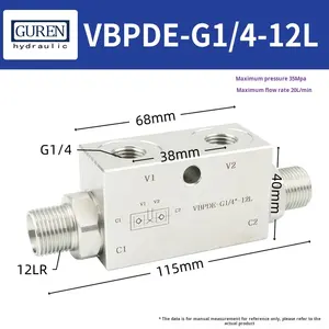 VRDE VBPDE Serie Rohrförmiges Hydraulisches Pilotgesteuertes Rückschlagventil mit Doppelverriegelung 01 F FF 100L/min 30MPa 3/8 Zoll Anschluss 1 Jahr Garantie - Product Image 6