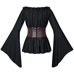 <span class=keywords><strong>Camisa</strong></span> Renacentista para <span class=keywords><strong>Mujer</strong></span>, Vestido para Espectáculo, <span class=keywords><strong>Camisa</strong></span> <span class=keywords><strong>Pirata</strong></span> Bohemia <span class=keywords><strong>de</strong></span> Manga Larga con Cintura Plisada y Cinturón - Product Image 2
