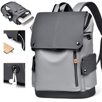 Mochila para Portátil de Gran Capacidad, Estilo Inglés, Unisex, con Logotipo Personalizado, Material PU, Resistente al Agua y al Desgaste, Carga USB, Alta Calidad
