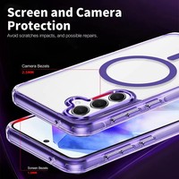 Coque PC transparente antichoc magnétique Ice Color pour Samsung A16 S24Ultra A55 S24FE A15