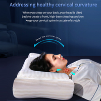 Oreiller ergonomique en mousse à mémoire de forme en forme de papillon, soutien orthopédique du cou, pour avion/hôtel/maison, design amovible et lavable