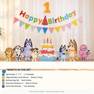 Ensemble <span class=keywords><strong>de</strong></span> standees d'anniversaire sur le thème <span class=keywords><strong>de</strong></span> Bluey, découpes en carton <span class=keywords><strong>de</strong></span> personnages <span class=keywords><strong>de</strong></span> dessins animés, impression numérique, accessoires <span class=keywords><strong>de</strong></span> toile <span class=keywords><strong>de</strong></span> fond pour photomaton <span class=keywords><strong>de</strong></span> fête pour bébé - Product Image 4
