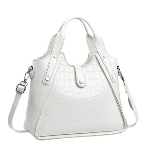 Nouveau sac à main pour femme en toile imperméable à motif crocodile, grande capacité, tendance, à porter à l'épaule ou en bandoulière, avec fermeture éclair - Product Image 6