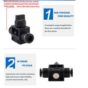 Válvula de control de velocidad de flujo de aire del acelerador <span class=keywords><strong>SA</strong></span> negro de alta precisión manguera neumática en conector - Product Image 6