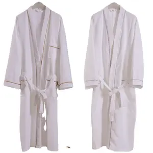 Hotel Waffle Bathrobes With Customized Embroidery Logo