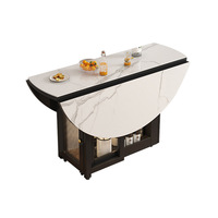 Table à manger ronde pliante en bois massif moderne, multifonctionnelle, portable et extensible pour les petites maisons