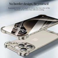 Coque de téléphone sans monture en métal pour Iphone 13 14 15 Pro Max Plus housse de protection en alliage de titane Alien en aluminium pour IPHONE 13 14 15 Promax