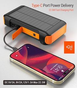 20000mah אנרגיה סולארית עמיד למים מטען נייד 5 יציאות 5 22.5w מטען מהיר יד <span class=keywords><strong>crank</strong></span> sos/strobe חזק