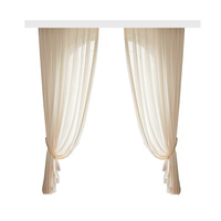 Voilage moderne haut de gamme en mousseline de ballon, couleur crème, effet miroir, translucide, non transparent, pour fenêtre, écran de fenêtre, cantonnière de salon