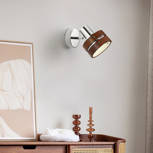 โคมไฟติดผนังไม้เนื้อแข็งสไตล์วินเทจ สำหรับห้องนอน ข้างเตียง ทางเข้า โถงทางเดิน บันได-สำหรับห้องตัวอย่าง คลับเฮาส์ ห้องนอนใหญ่ - Product Image 1