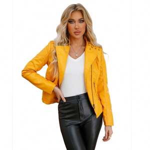 Chaqueta de Cuero de Alta Calidad con Diseño Moderno, Chaquetas de Motocicleta Impermeables para Mujer - Product Image 2