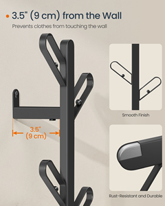 <span class=keywords><strong>Perchero</strong></span> de Pared <span class=keywords><strong>Industrial</strong></span> de Acero al por Mayor con 6 Ganchos - <span class=keywords><strong>Perchero</strong></span> Extensible Duradero para Sala de Estar, Dormitorio, Baño, Hotel, Gimnasio - Product Image 3