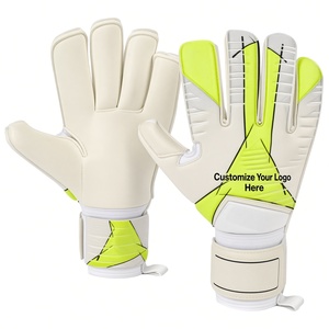 Gants de gardien de but réglables en cuir PU avec sangle de poignet et fermeture auto-agrippante, blanc - Product Image 1