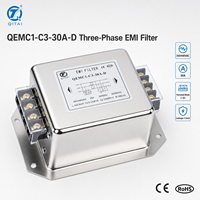 Filtre de ligne de puissance triphasé CA QEMC1-C3-30A-D, type terminal, 250/440VAC 50/60Hz pour panneau de commande de moteur