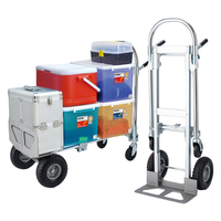 Chariot à bagages pliable à quatre roues en alliage d'aluminium FELLCO, plate-forme plate, camion, chariot à bagages, revêtement en poudre, silencieux, 1 an