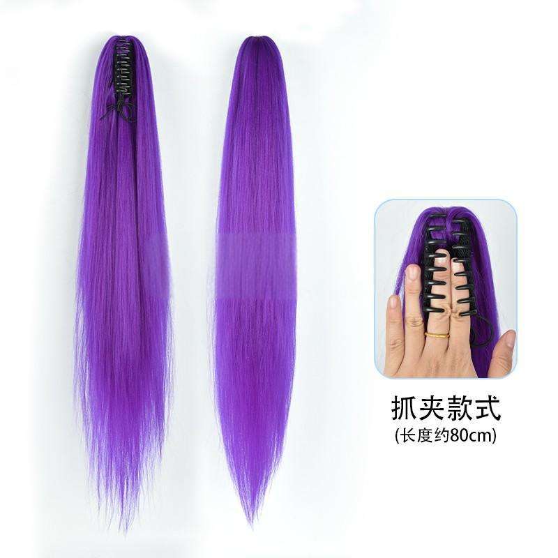กิ๊บติดผมหางม้าตรง [สีม่วงเข้ม] 80ซม. 142g