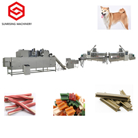 Extrusora de un solo tornillo, máquina de procesamiento de alimentos para perros para hacer golosinas para mascotas y palitos para masticar, línea de producción de alimentos para mascotas