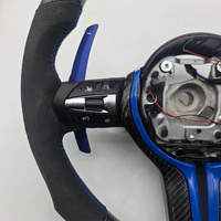 Volant en fibre de carbone enveloppé de haute qualité avec éclairage LED RGB intégré pour BMW Série F30 F10 F90 F01