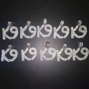 <span class=keywords><strong>Nome</strong></span> personalizzato e numero ciondolo Baguette <span class=keywords><strong>con</strong></span> placcatura in oro da uomo Hip Hop gioielli Rock collana catena Zirconia Charm - Product Image 4