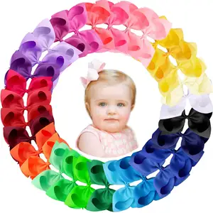 30Pieces In Pairs Boutique Grosgrain Ribbon 3" Hair Bows Alligator Clips For Babies Toddlers