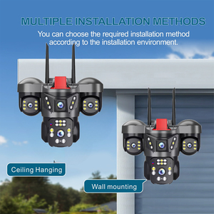 Mạng Ngoài trời 24/7h Camera giám sát ba ống kính màn hình màu IP66 chống mưa aov PTZ an ninh năng lượng mặt trời máy ảnh - Product Image 6