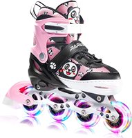 Patins à roulettes en ligne Panda Design Factory, prix de gros abordable, taille ajustable, avec cadre en alliage d'aluminium et roues lumineuses en PU