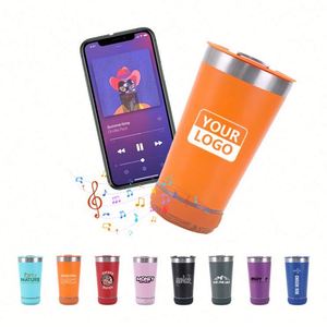 Custom 16oz Stainless Steel Thermal Insulated Coffee Mug with Lid for Bluetooth Speaker <b>Creative</b> Business <b>Gifts</b> - Product Image 5