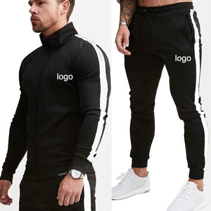 2022 <strong>Customized</strong> Men's Tracksuits Solid Color Long Sleeve Sportswear Men's Jogging Two-piece Outdoor Track <strong>Suit</strong> - Product Image 3
