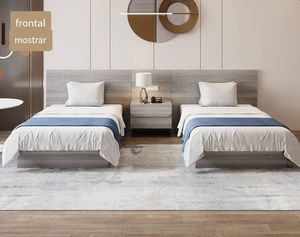 Bilido Ensembles de chambre d'hôtel modernes personnalisables Lit double standard Armoire individuelle en bois pour Apartamentos Habitaciones Personas - Product Image 6