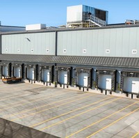 Entrepôt frigorifique industriel, structure en acier, bâtiment de congélation, distribution d'aliments surgelés, panneaux isolants PU PIR
