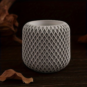 Epoxy resin concrete succulent planter mold, round mesh candle holder <b>silicone</b> mold - Product Image 5