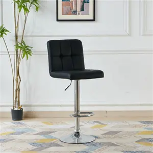 Factory Design Modern Nordic Black White high bar chair Pu Leather Swivel Barstools for Kitchen Counter