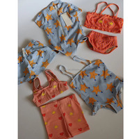 2025 printemps été nouvelle série enfants à manches longues maillot de bain une pièce filles bretelles fendu maillot de bain garçons shorts de plage