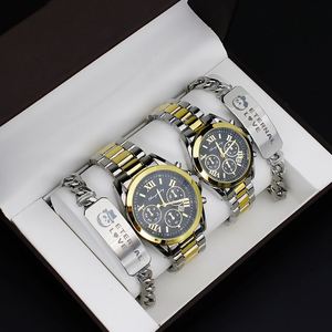Couple <b>Watches</b> for Men and Women Stainless Steel Bracelet Quartz <b>Watch</b> <b>Set</b> - Product Image 5
