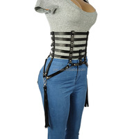 SacKnove 51171 femmes Bdsm retenue taille portant danse Performance sangle en cuir robe femme Bondage harnais Lingerie