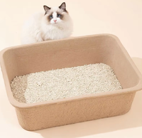 Bac à litière biodégradable extra large pour chat, papier jetable anti-éclaboussures PP, toilette ouverte pour chat, nettoyage facile et désodorisant pour animaux de compagnie