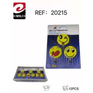 Smiley Face Hooks With Adhesive 3Pcs Set For Wall Hanging Novelty Hooks - Product Image 3