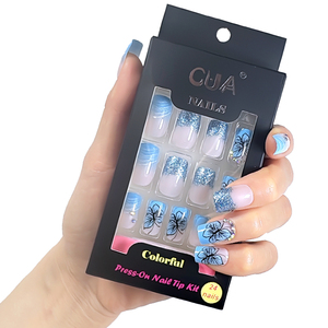Haute qualité papillon français paillettes ABS presse <span class=keywords><strong>faux</strong></span> ongles conception originale fabricant chinois Durable doux presse ongles - Product Image 2
