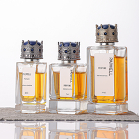 30ml 50ml 100ml Bouteille de parfum de luxe claire vide avec bouchon couronne