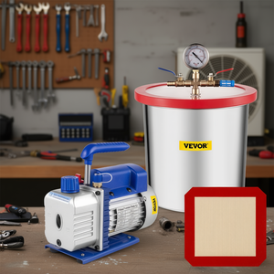 Pompe à vide Vevor 3,6 CFM 1/4 CV, monophasée, pour système de réfrigération CVC, 3 gallons, en acier inoxydable, design industriel - Product Image 2